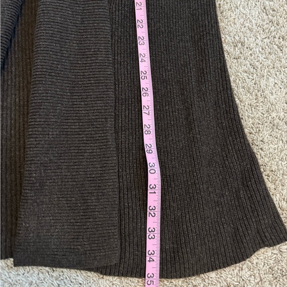 Lands’ End Open Flow Wool Blend Ribbed Cardigan - Picture 7 of 8